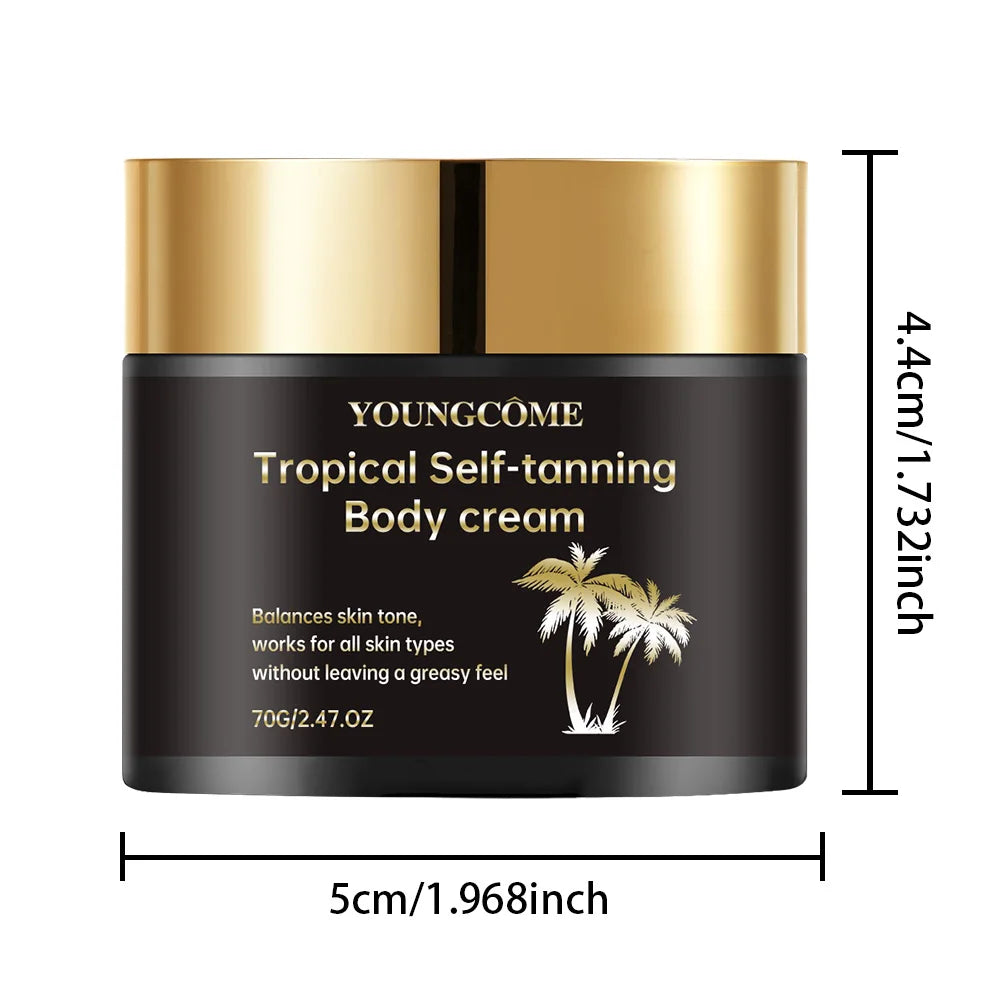  Body Tanning Cream Self Tanner Booster Brown Sun Bronzer Repair Nourishing Skin Coloring Sunless Lotion Quake 70g