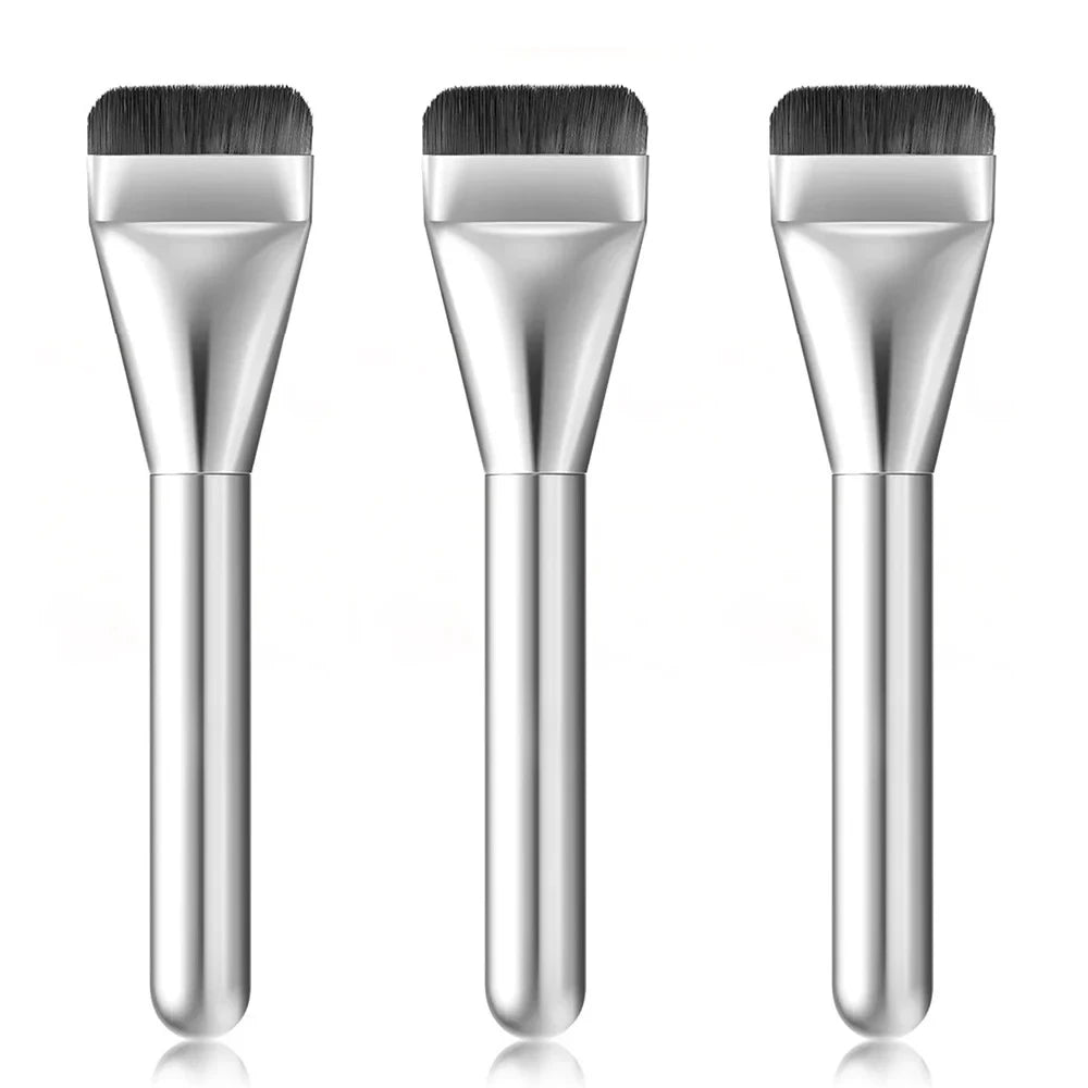 Ultra Thin Foundation Brush Lightweight and Thin Face Contour Brush Flat Contour Brush Blending Foundation Cream Makeup Brushes Quake 3Pcs