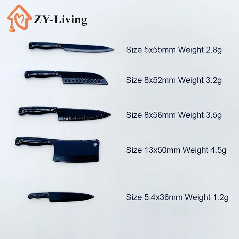 1 Set Doll House Mini Kitchen Knife Cooking Utensils Model for Dollhouse Kitchen Furniture Decoration Accessories Toy Quake