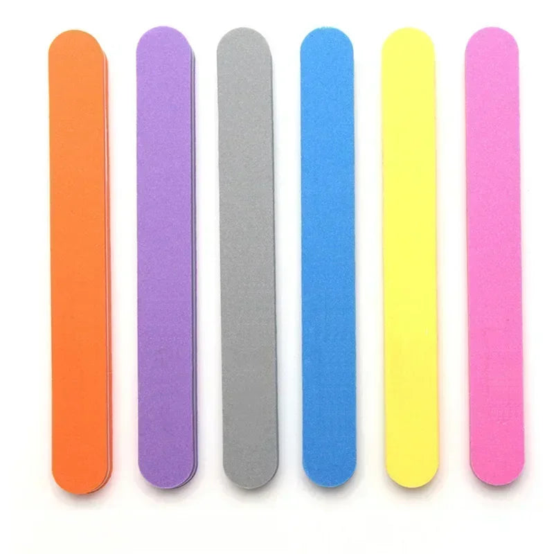 5pcs Double Side Nail Files Buffer Round Head Trimmer Nail Buffer Angle Nail Art Tools Buffing Washable Sponge Quake