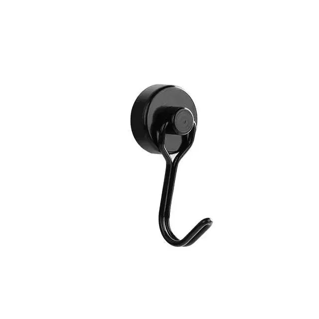 1/2/4/8Pcs Hook Kitchen Refrigerator Heavy Duty Magnetic Hooks Strong Neodymium Magnet Hook Black Silver Swivel Hanging Tools Quake M477 1pc black