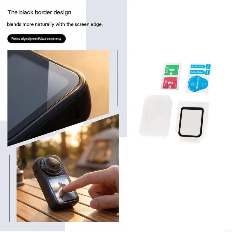 Camera Screen Protector for X6, Screen Tempered Glass Film Black Border Frame with Install Tool Set K1KF Quake