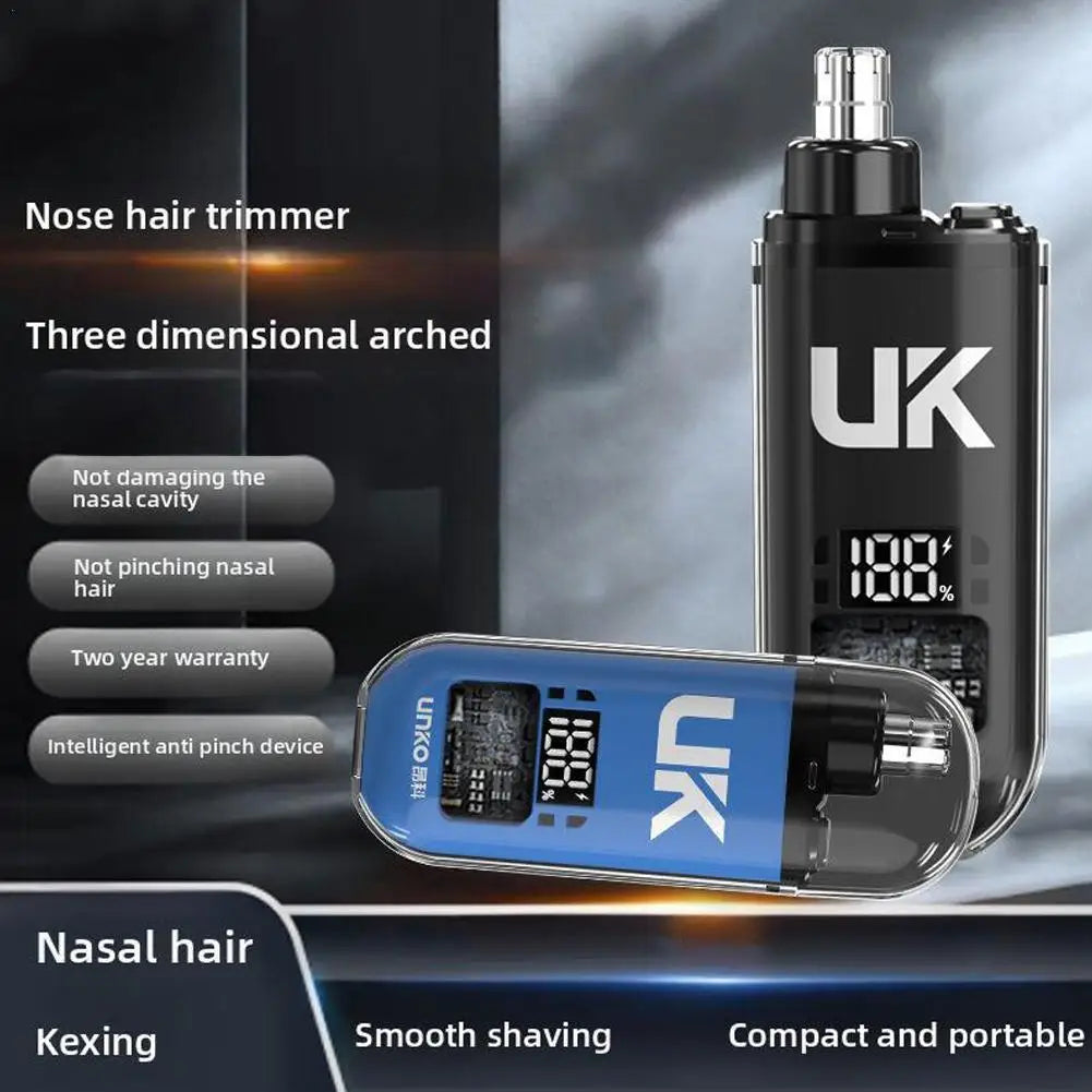 Digital Electric Nose Hair Trimmer Painless Shaving Mens Eyebrow Nose Trimmer USB Rechargeable Ear & Nose Hair Trimmer Machine Quake