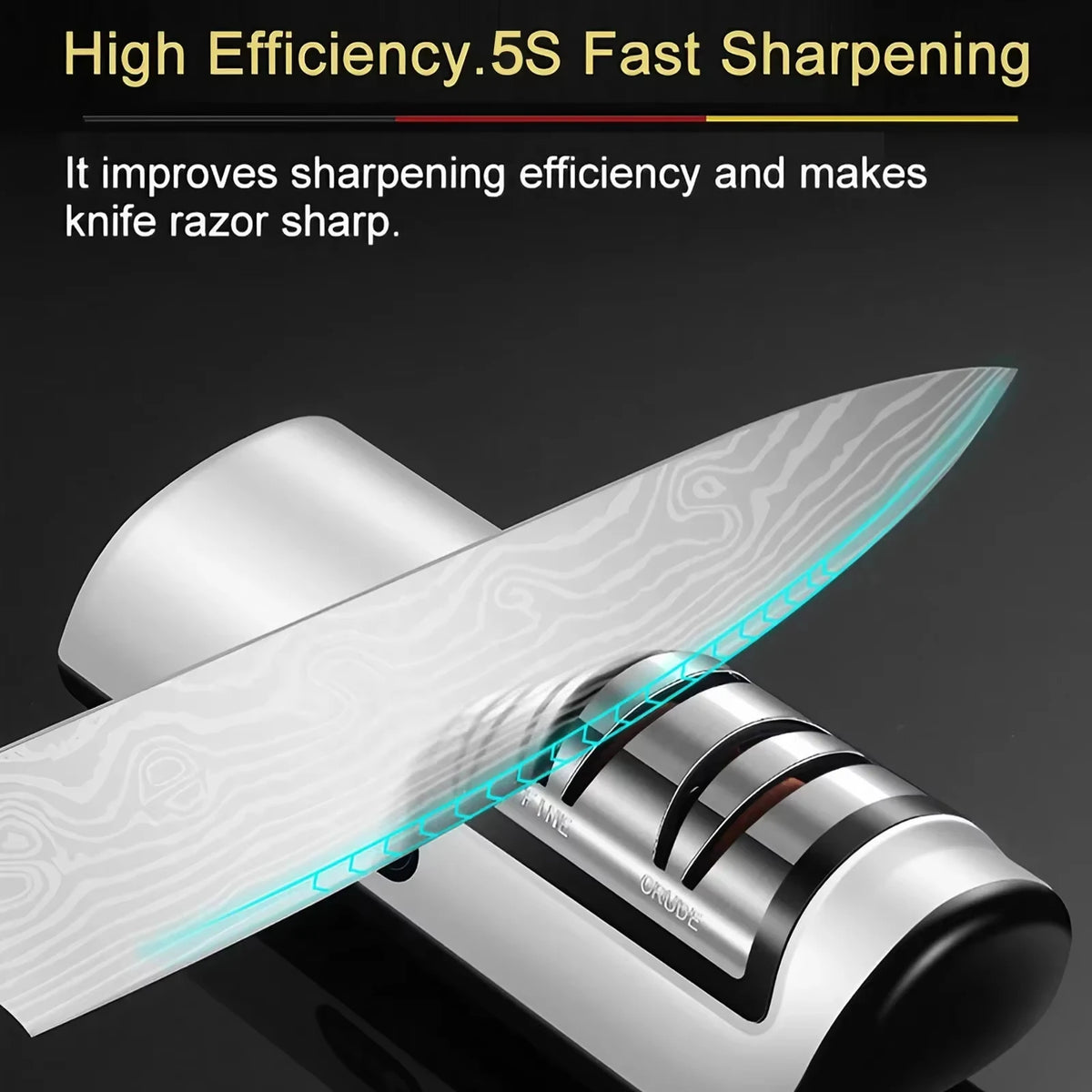Electric Knife Sharpener Quick Sharpening Tool Rechargeable Non Slip Pad Portable Kitchen Blade Sharpener Quake