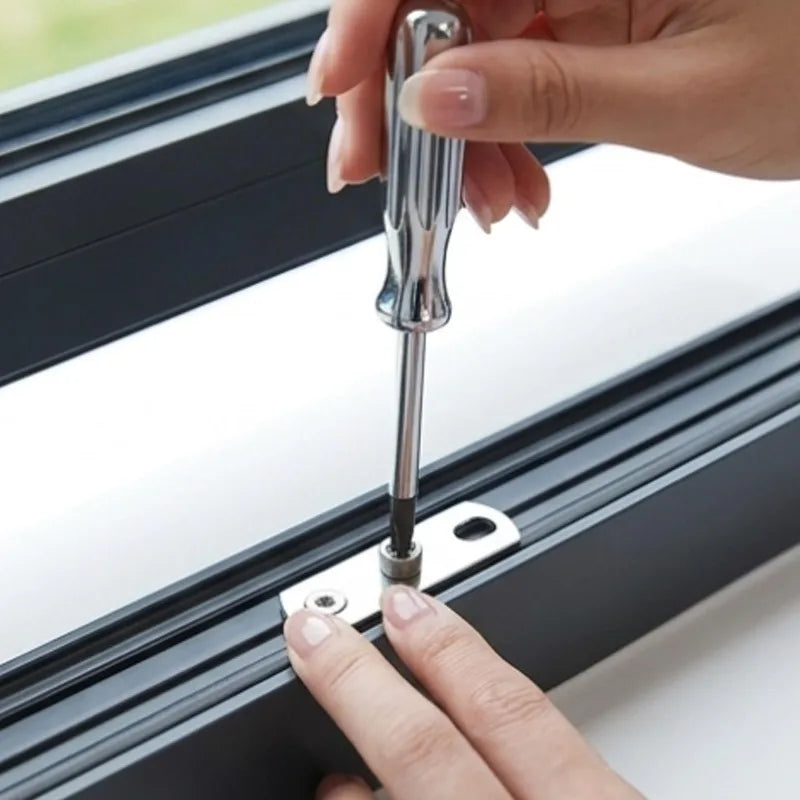Stainless Steel Window Support Connection Limiter Window Hook Latches with Screws Adjustable Window Strut Limiter Safety Lock Quake