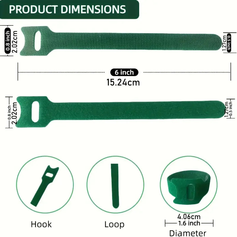 50/100Pcs Reusable Adjustable Non-Slip Nylon Plant Ties Perfect for Climbing Plants Support and Gardening Maintenance Tool Safe Quake