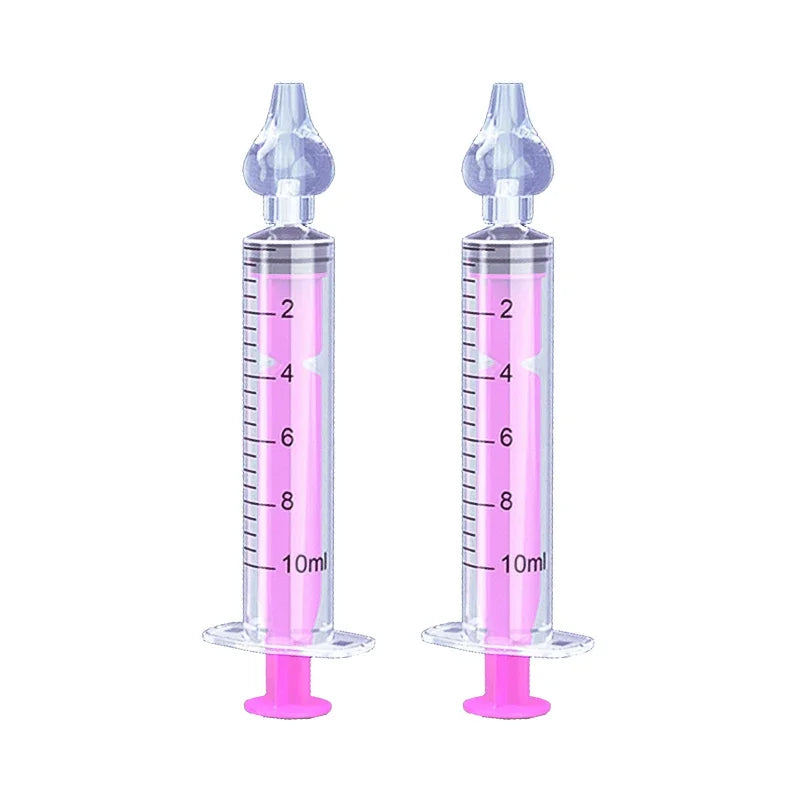 vvocci Lavado Jeringa 10ML/20ML Lavado Nasal Bebe Aspirador Nasal Para Bebe Baby Nasal Aspirator Syringe Baby Nose Cleaner Quake B251 -pink 10ml 2pc