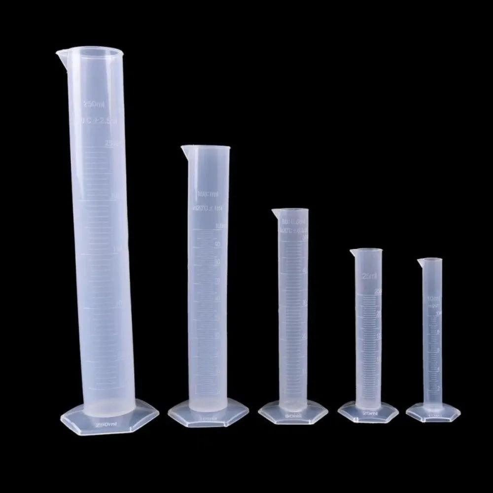 Transparents Graduated Cylinder Plastic Sturdy Measuring Cups Professional Trial Test Liquid Tube for Measurement Usage Quake