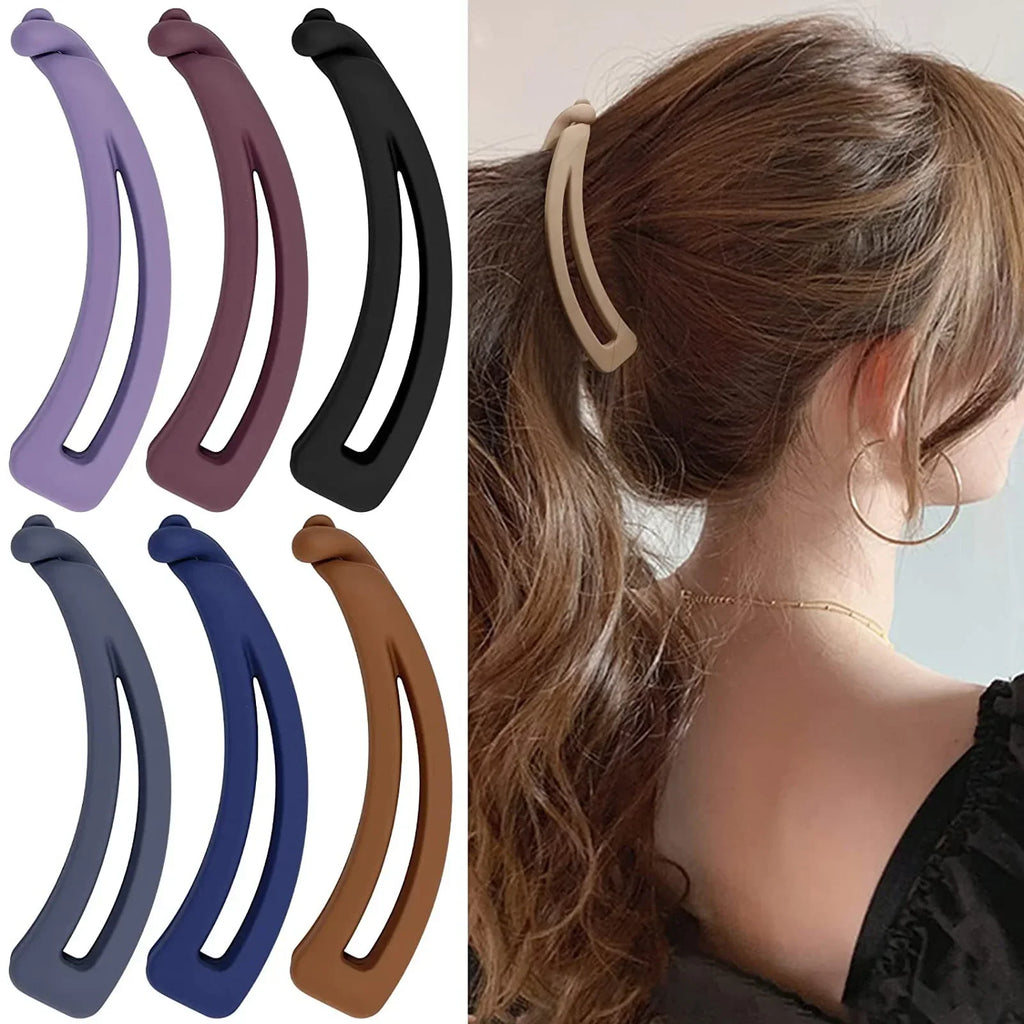 Matte Vintage Banana Clip for Curly Long Straight Short Hair Claw Women Girls Hair Styling Ponytail Holder Hairpin Clamp Grip Quake