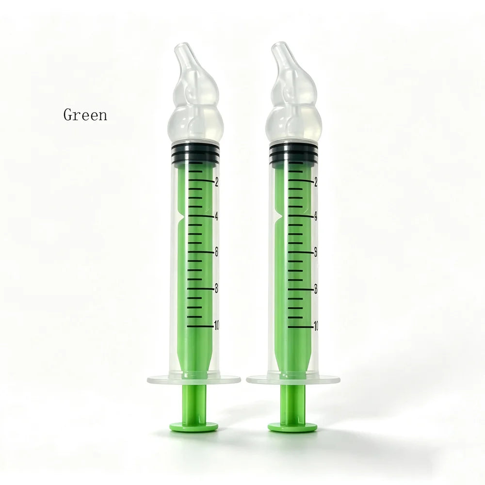 vvocci Baby Snot Cleaner Cartoon Baby Oral Suction Nasal Aspirator 10ml Syringe-style Baby Nasal Irrigator Quake 2pcs 10ml Green