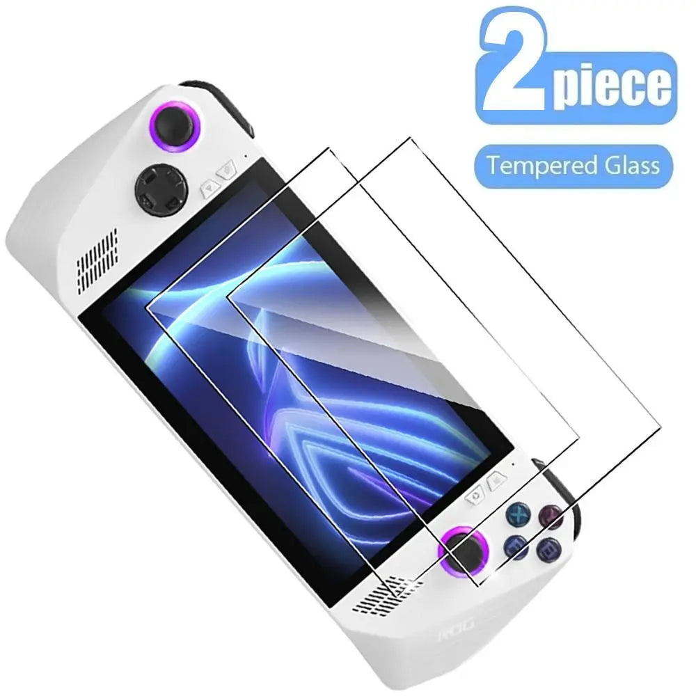 with Kickstand Protective Case Shockproof Transparent Back Cover PC Full Coverage Handheld Console Shell for Asus ROG Ally Quake Screen Film 2PCS