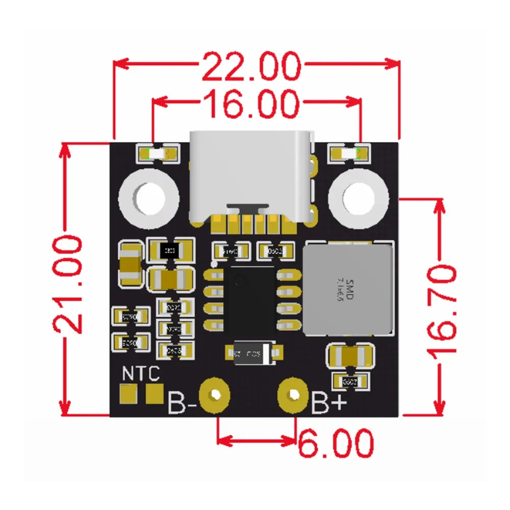 Diymore- 1S lithium-ion battery charging module with -5V power supply and -charging indicator light Low power consumption Quake