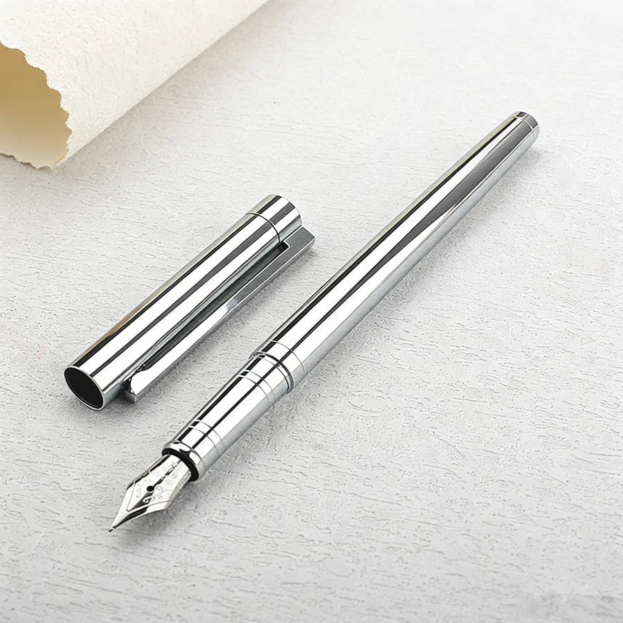 Jinhao 126 Metal Fountain Pen Silver Carved Business Signature Pen for Office Writing Quake 126-0.5MM 3