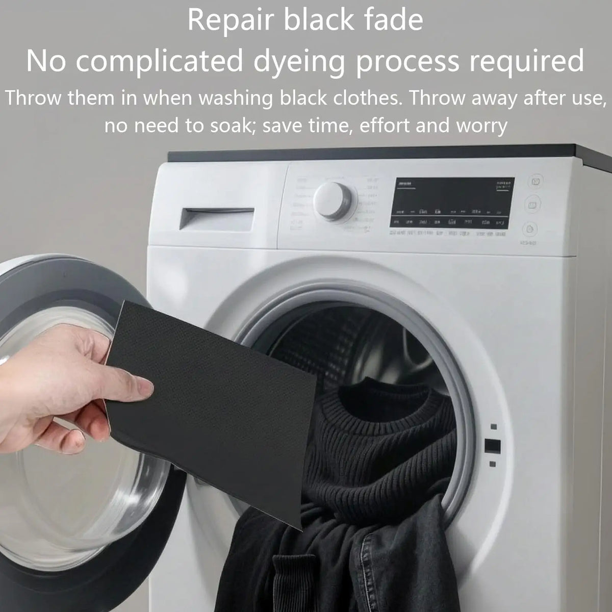 Black Clothes Dye Darkening Color Long-Lasting Repair Sheets 10-Piece Black Clothing Paint Dyes for Wool Linen Blends Silk Quake