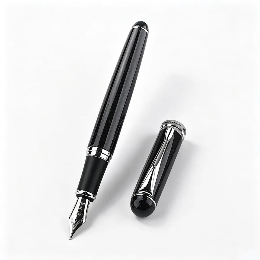 Jinhao 750 Fountain Pen Matte Black Metal Body M Nib Classic Ink Pen Business Office Writing Gift Pen Quake 750-1 M 0.7MM