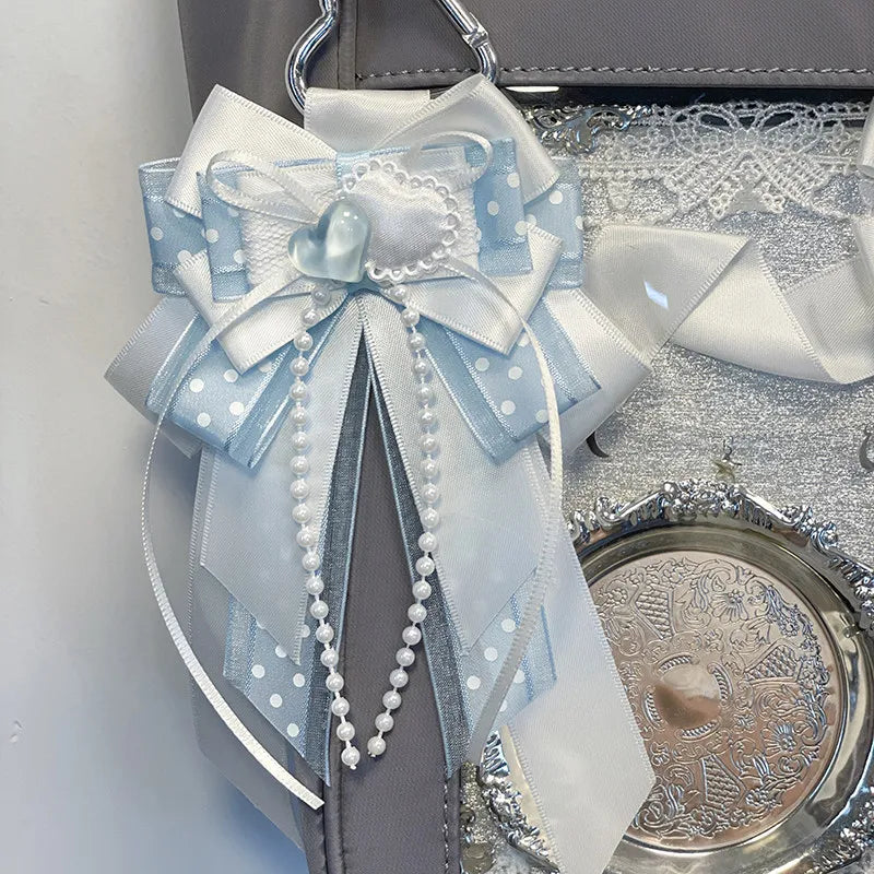 1pc Multi Functional Ribbon Bow Pendant Backpack Decoration Sweet Lolita Style Fashion Luggage Accessories Quake
