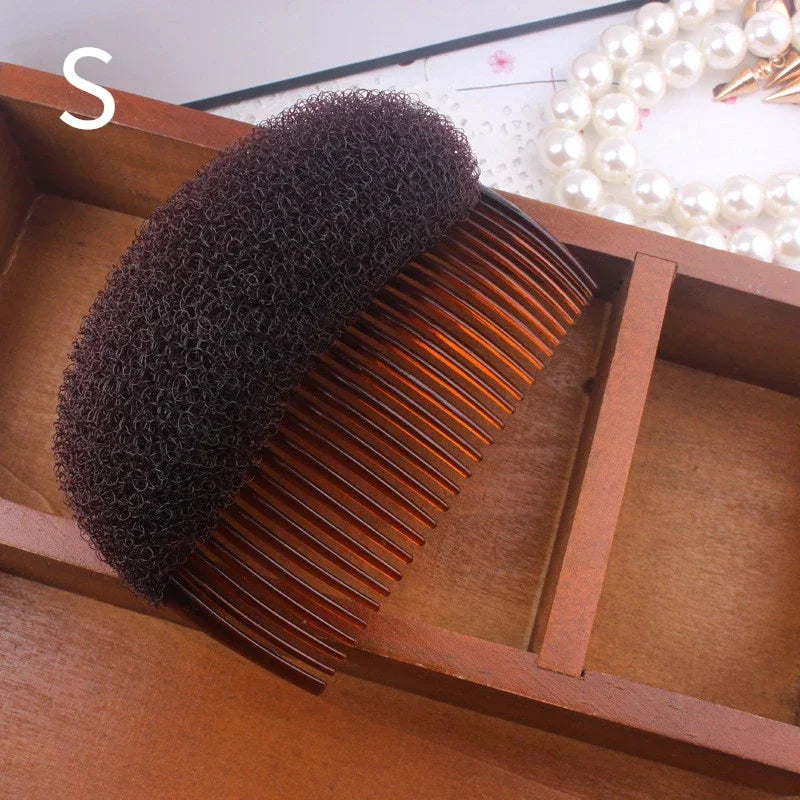 New Women Bun Maker Braid Hair Padding DIY Hair Bump Up Sponge Princess Head Foam Pad Insert Wedding for Hair Styling Tool Quake 1pc brown S