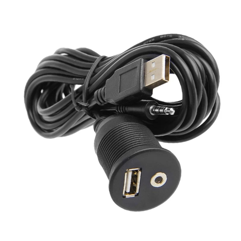 Universal USB and 3.5mm Audio Extension Cable for Vehicles High Speed Data Transmission K1KF Quake