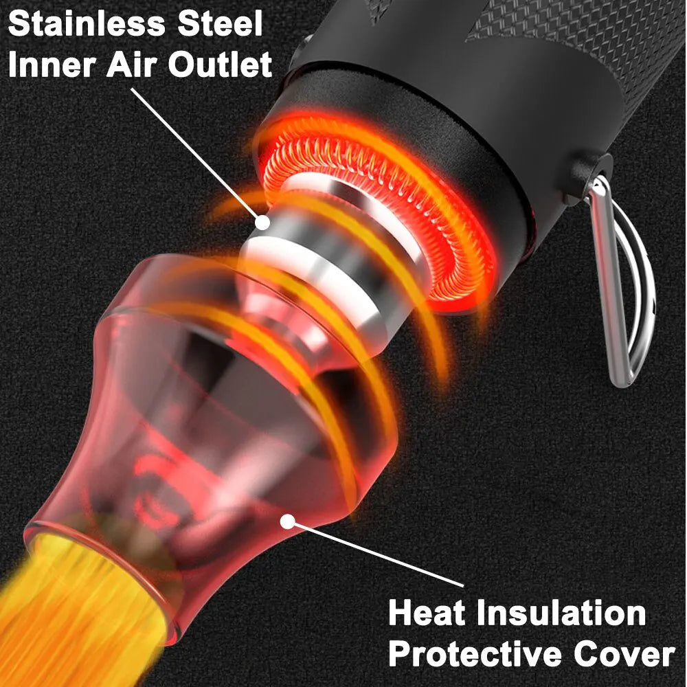 220/110V Hot Air Gun DIY Tool Heat Electric Power Tool Mini Soldering Temperature Crafts Blower with Supporting Seat Shrink Quake