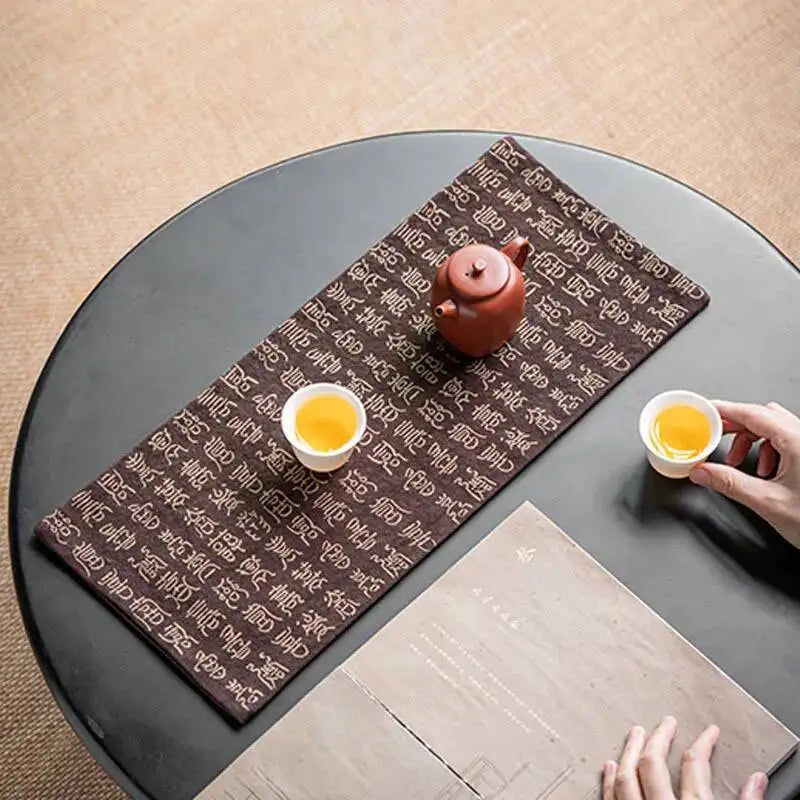 Tie-dye Ancient Seal Script Tea Mat Dry Bubble Waterproof Mat Tea Mat Table Tea Table Tea Towel Quake