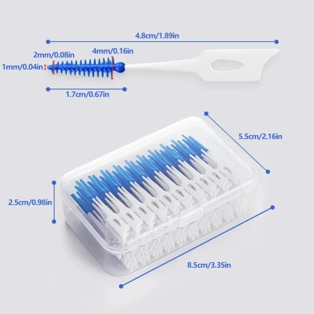 Soft Silicone Dental Toothpicks,Interdental Cleaning Brushes - Portable Oral Hygiene Tool,Gum Massage,Plaque&Food Debris Removal Quake
