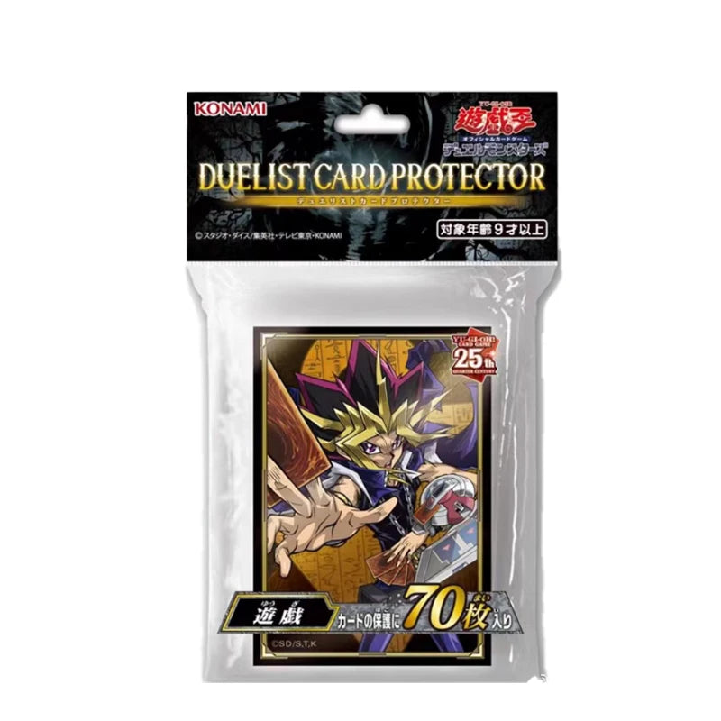 70pcs Official Yu-Gi-Oh! 25th Anniversary Duelist Card Sleeves 63x90mm Yugi Kaiba Collection Protective Covers Kids Anime Gift Quake