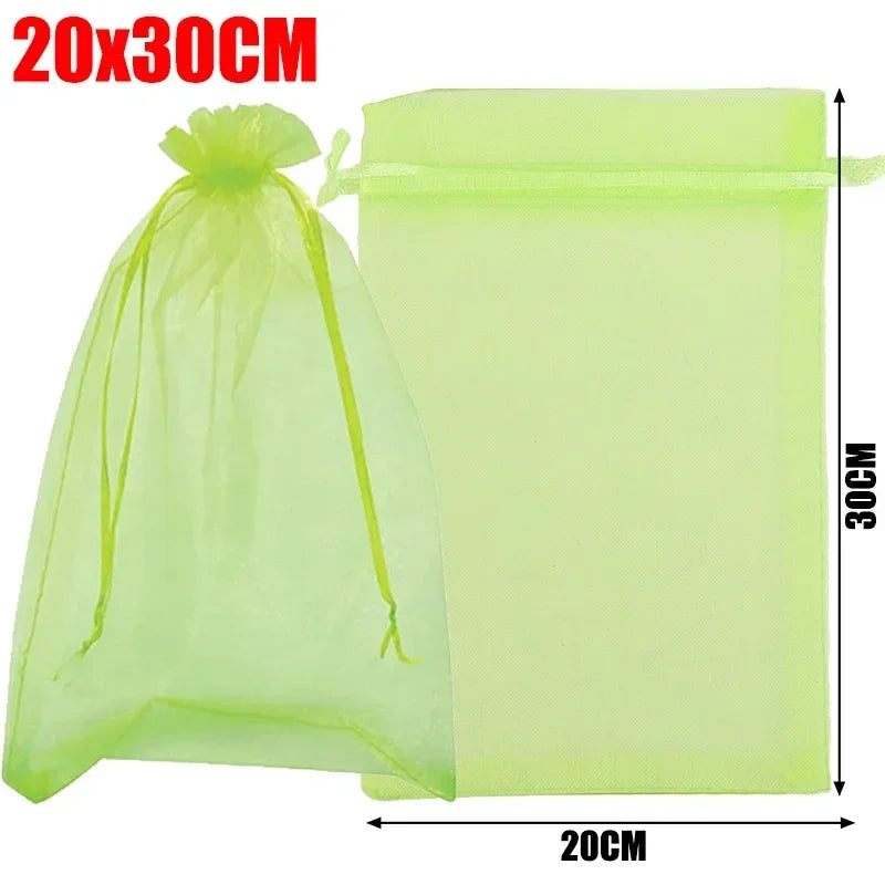 Fruit Protection Mesh Bags Reusable Insect Proof Drawstring Bags Pest Barrier Covers for Fruit Trees Plants Home Garden Supplies Quake 20x30cm 100PCS