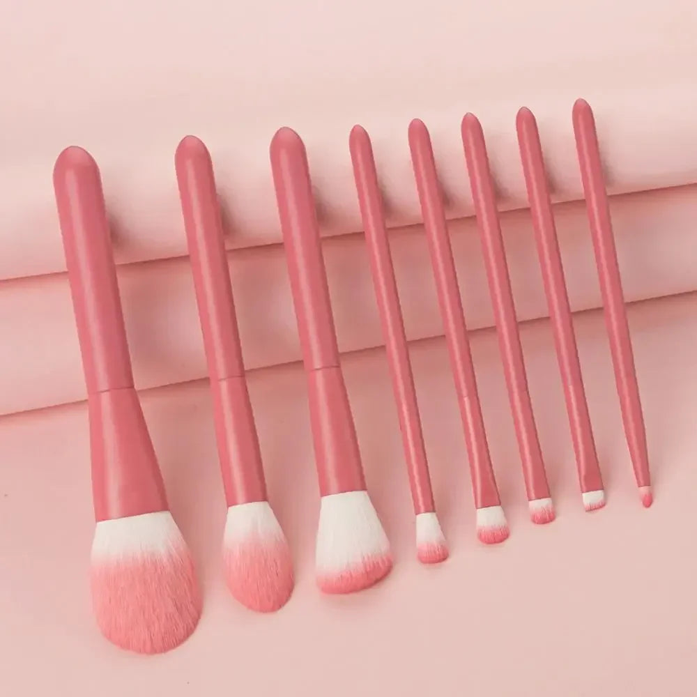 8PCS Portable Makeup Brushes Set Face Eye Lip Eye Shadow Eyebrow Comb Eyelash Spoolies Foundation Powder Brush Tools Cosmetic Quake