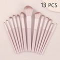 13 PCS Full Set Soft Makeup Brush Kit with Powder, Blush, Foundation, Eyeshadow Brushes Quake 13 pcs