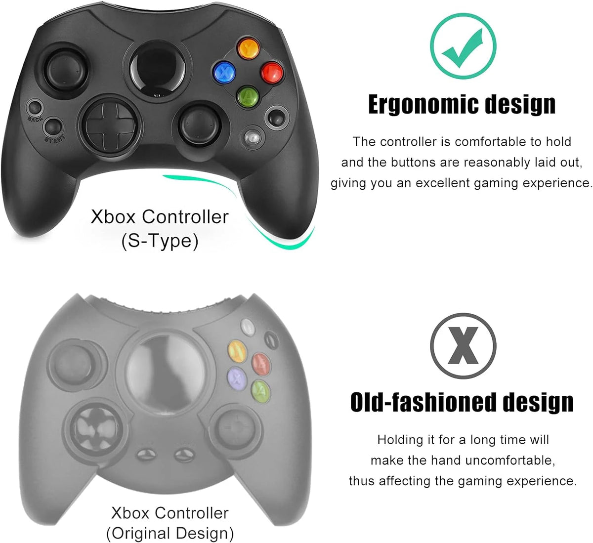 Wiresmith Classic Wired Original Xbox S-Type Controller Quake