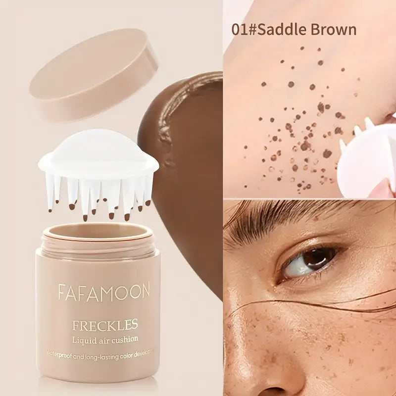 Bionic Vivid Freckle Pen, Soft Brown Stamp Air Cushion Freckle Removal Makeup Waterproof Spot Pen Dot Facial Body Painting Pen Quake 01