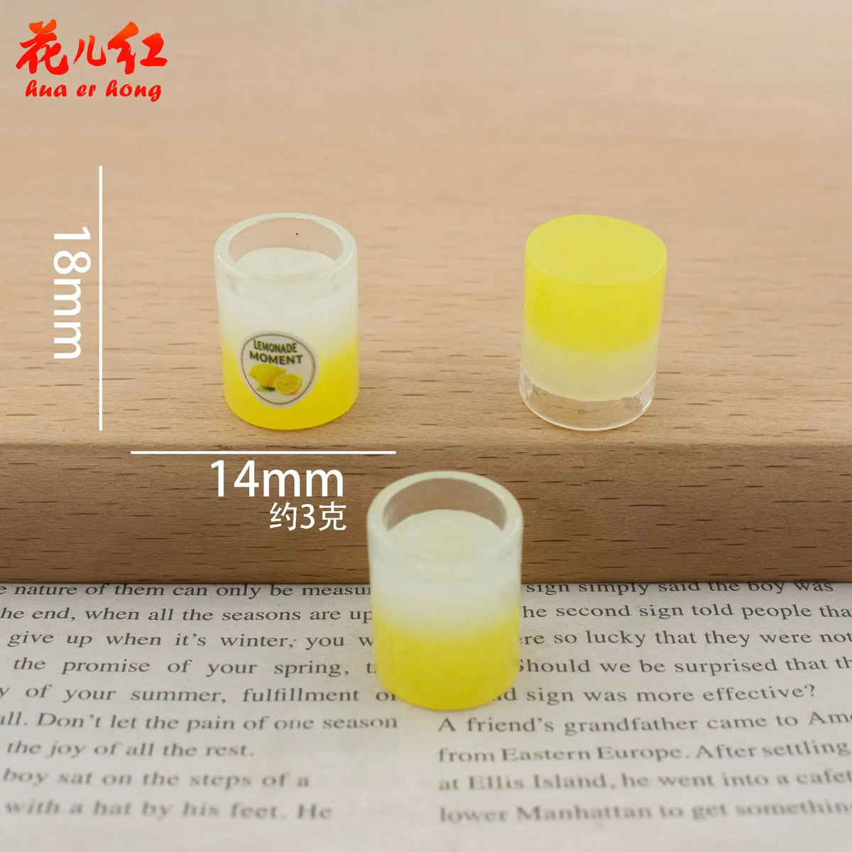 20Pcs Sweet 1:12 Dollhouse Miniature Simulation Summer Fruit DIY Tea Drink Models Tiny Figurines For Micro Scene Decor Accessory Quake yellow