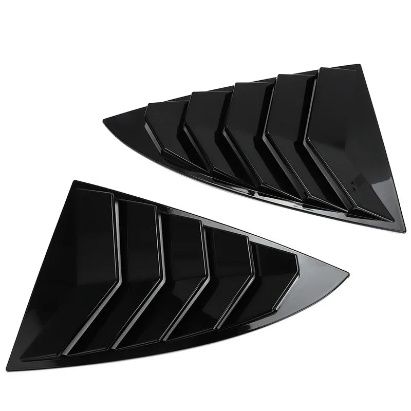 For Tesla Model 3 2017-2023 Car Rear Louver Window Side Shutter Cover Trim Sticker Vent Scoop ABS Carbon Fiber Red Accessories Quake Black Style B