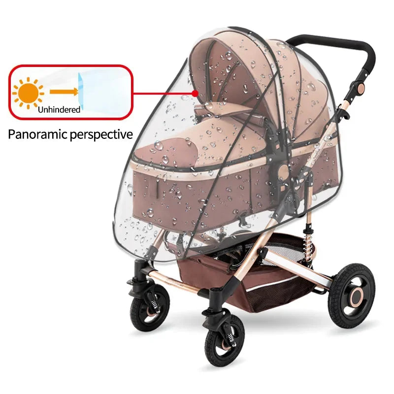 vvocci Universal Stroller Rain Cover Baby Car Weather Wind SunShield Transparent Breathable TrolleyUmbrella Raincoat Accessories Quake