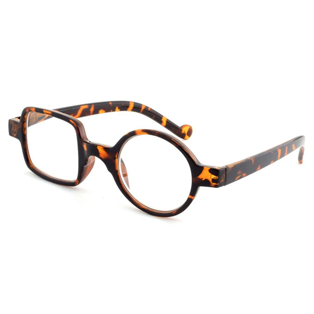 Irregular Square Round Frame Reading Glasses Men Women High-definition Lens Presbyopia Eyewear Fashion Design Readers Glasses Quake leopard +200