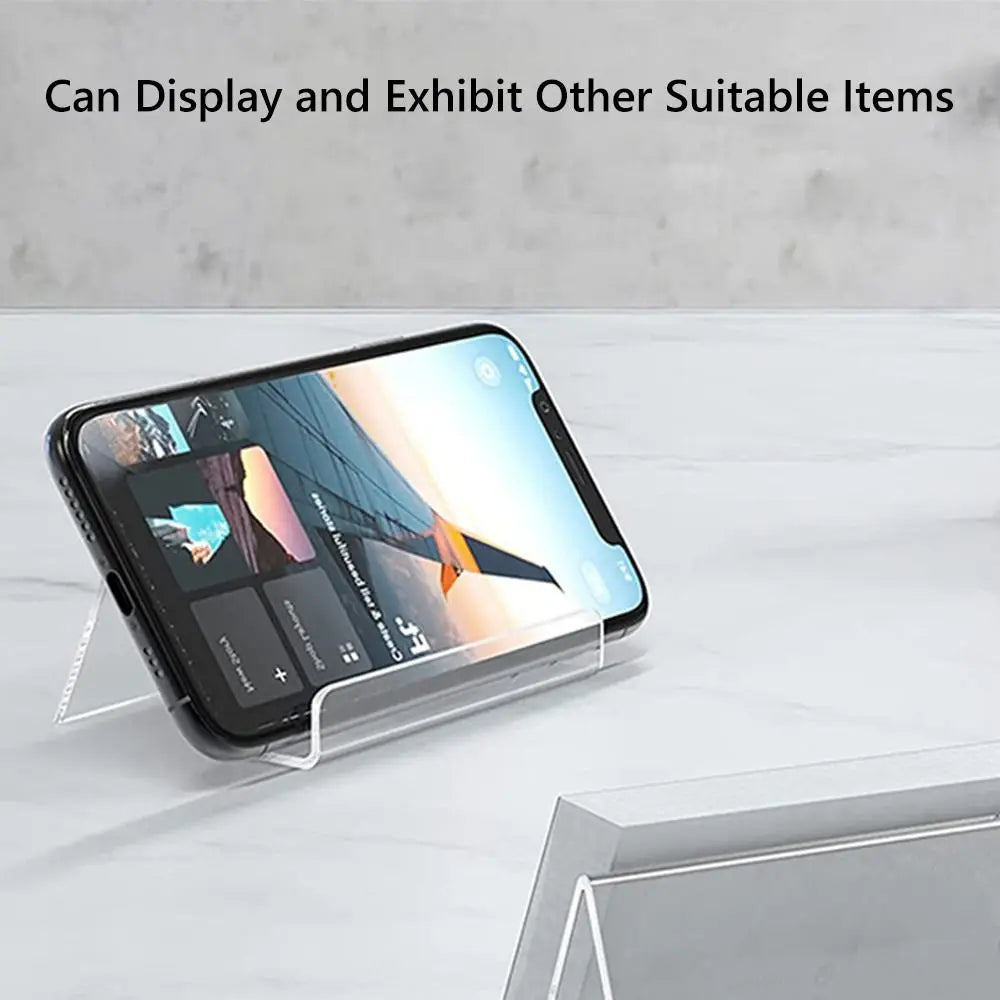 High Quality Acrylic Book Holder Transparent Multi Functional CD Display Rack Portable Mobile Phone Support School Office Quake