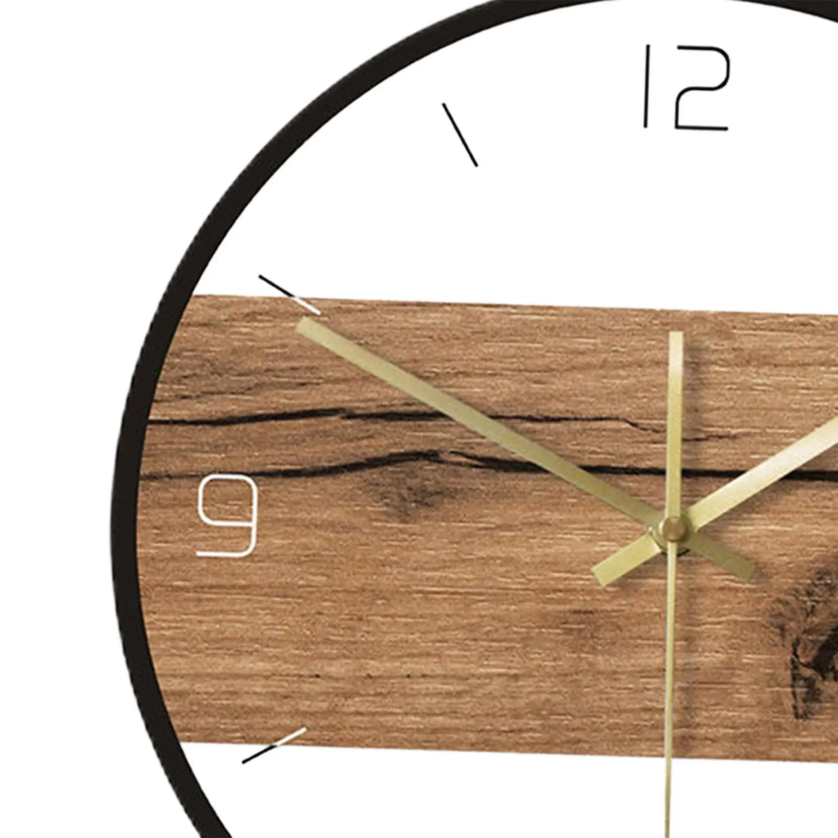 Nordic Wall Clock Wall Art Acrylic Wood Texture 12 inch Silent Decorative Clock for Bedroom Living Room Kitchen Decoration Quake