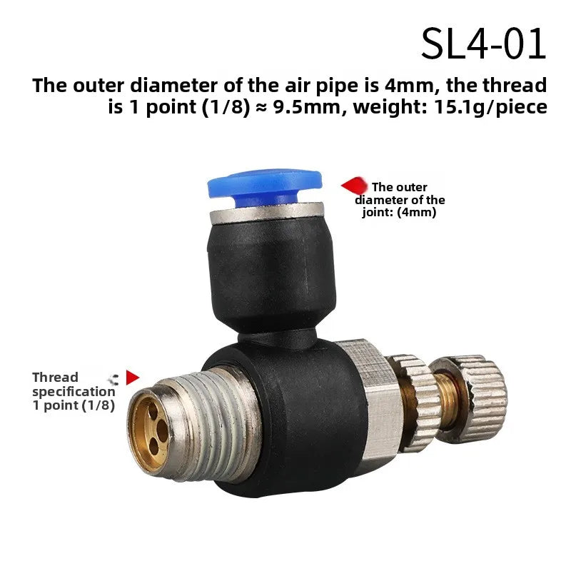 Pneumatic quick connect connector SL /SA 4 6 8 10 12mm M5 "1/8" 1/4 "3/8" 1/2 air speed regulating valve Accelerator valve Quake Blue 8-04 (8mm-1l2) SL