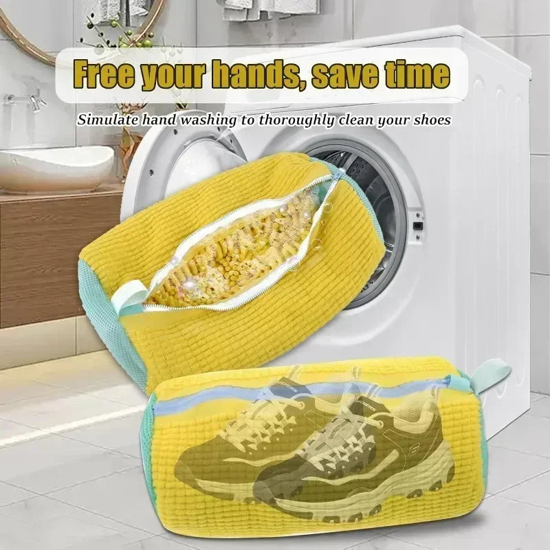 Reusable Shoe Washing Machine Bag for Sneakers Tennis Shoes Unstain Durable Shoe Cleaning Bag for Washing Machine Quake