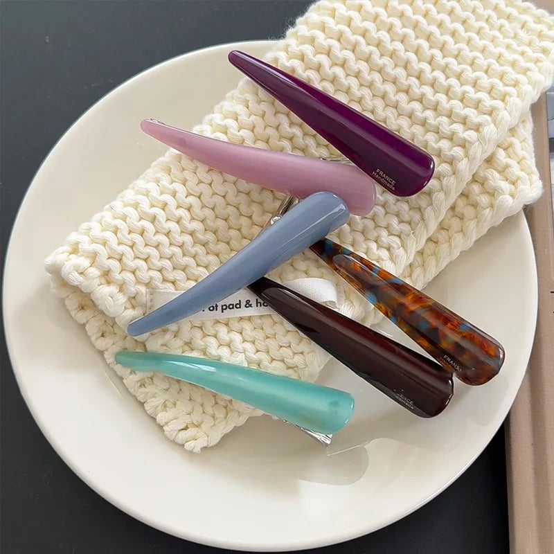 Korean Retro Acetic Acid Duckbill Clip Fish Mouth Shaped Hair Clip Makeup Beauty Duckbill Clip Broken Hair Fixed Bangs Hairpin Quake