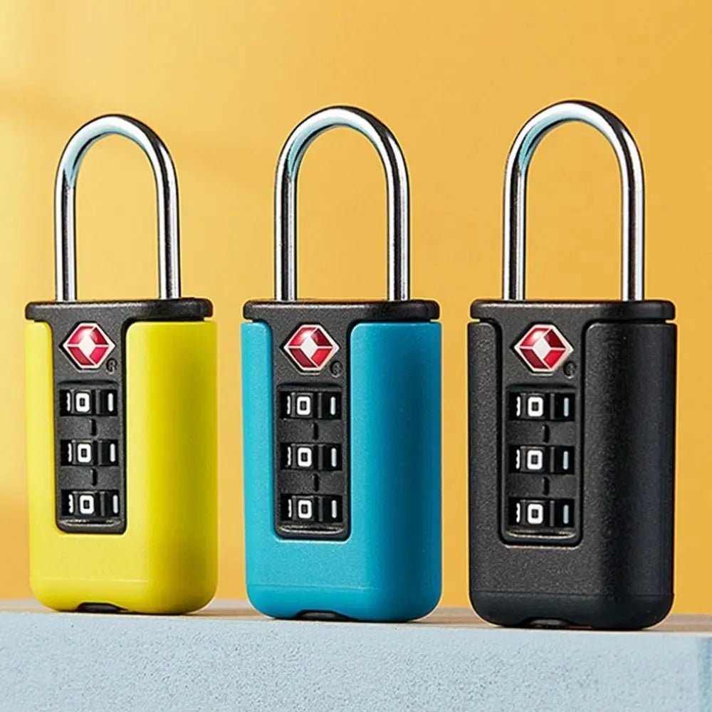 Durable TSA 3 Digit Combination Lock Anti-theft Security Tool Customs Password Lock Contrast Color Padlock Travel Quake