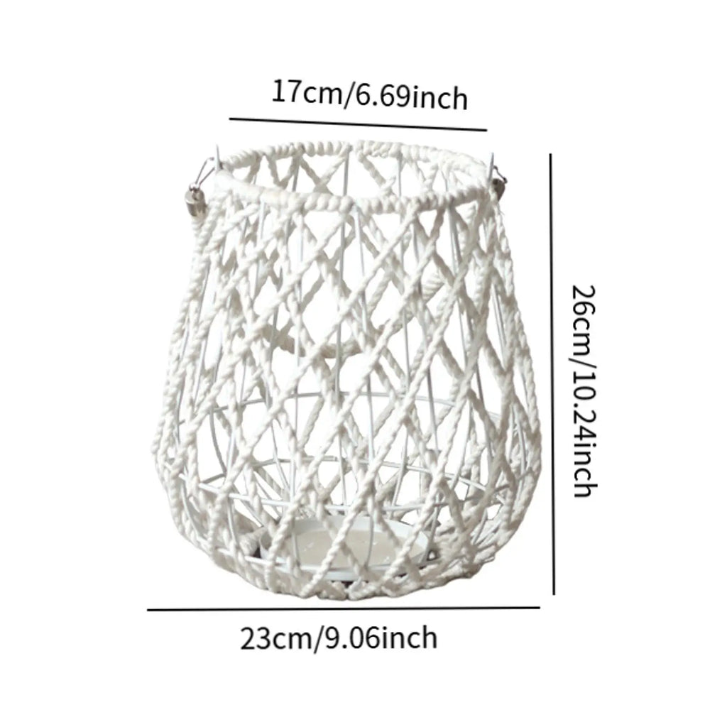 Hanging Candle Holder Woven Rope Tabletop Candle Holder Table Centerpiece for Party Patio Living Room Dining Table Christmas Quake