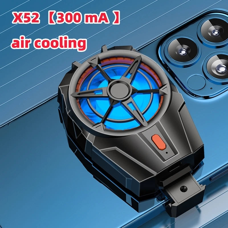 New J20 digital display mobile phone radiator cooling Mobile fan for IPhone Xiaomi Samsung Asus game cooler Quake X52 black 300mA