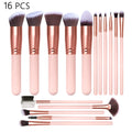 16 PCS Makeup Brush Set for All Light Beige Types, Foundation, Blending, Setting Powder - Ideal for Professional Quake 16 PCS