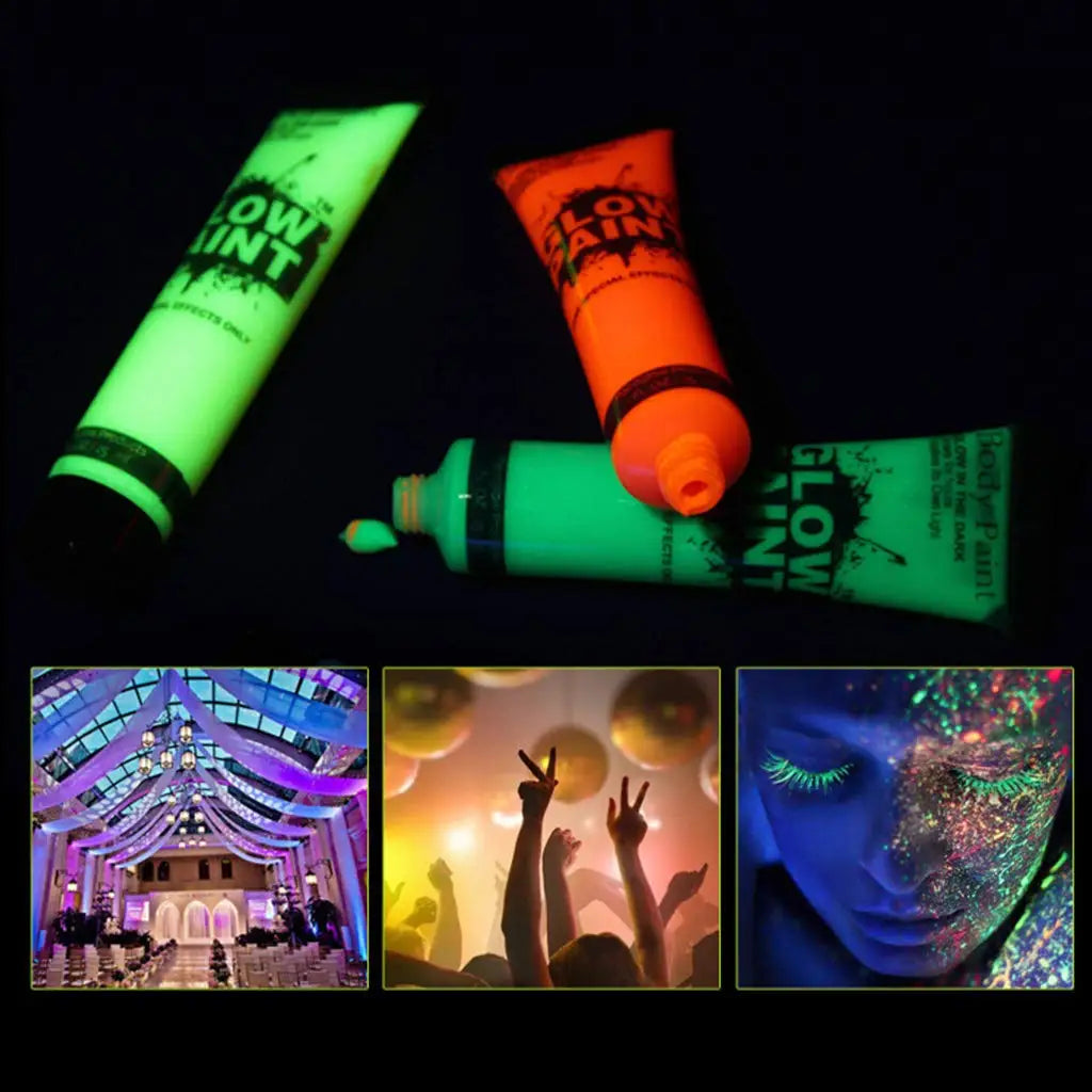 8 Color 25ml UV Neon Face Body Paint Neon Fluorescent Glow Safe Body paint For Festivals Parties Halloween Makeup Festival Party Quake