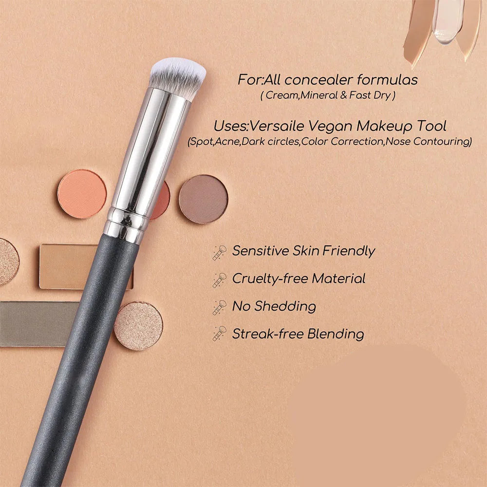 2 PCS Makeup Brushes Rectangular Foundation Brush & Concealer Brush for Contouring, Blending, Powder/ Foundation Application Quake