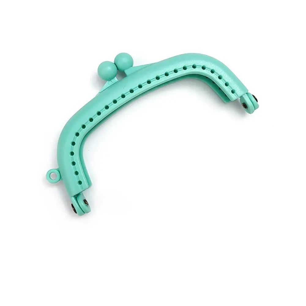 Mini Plastic Purse Frame Kiss Clasp Candy Color Bag Hardware Purse Clasp Frame Bag Kiss Clasp Lock Handle Bag Accessories Quake light blue