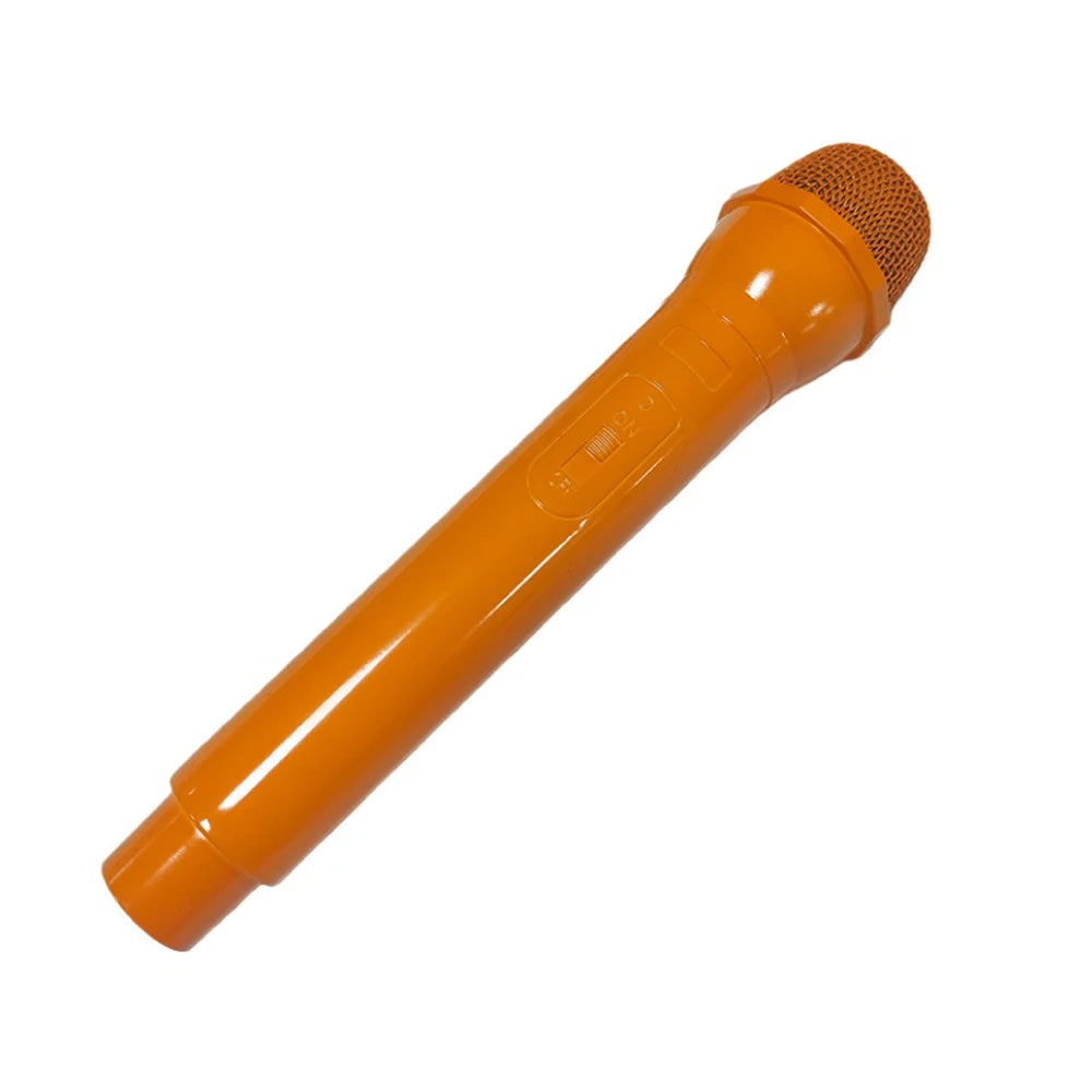 Simulation Microphone Prop,Plastic Realistic Pretend Microphone Prop,Fun Stage Mic Prop for Christmas,Cosplay,Speech,Music Party Quake Orange