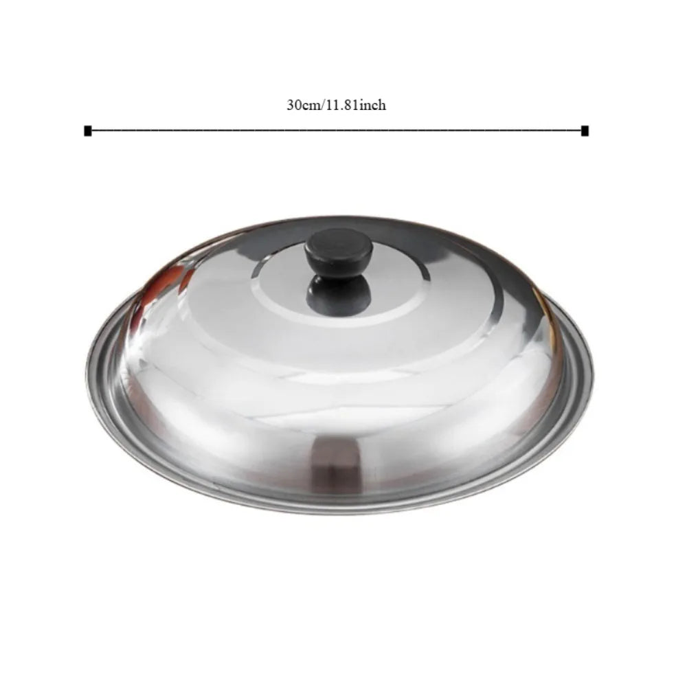 28/32/36/40cm Stainless Steel Pot Cover Universal Cookware Parts Cooking Pot Wok Lid with Knob Frying Pan Cover Quake 30cm