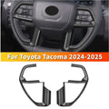 For Toyota Tundra 2022-2025 Sequoia Tacoma 4Runner 2025 ABS Carbon Inner Sticker Car Interior Steering Wheel Cover Trim Frame Quake Default Title